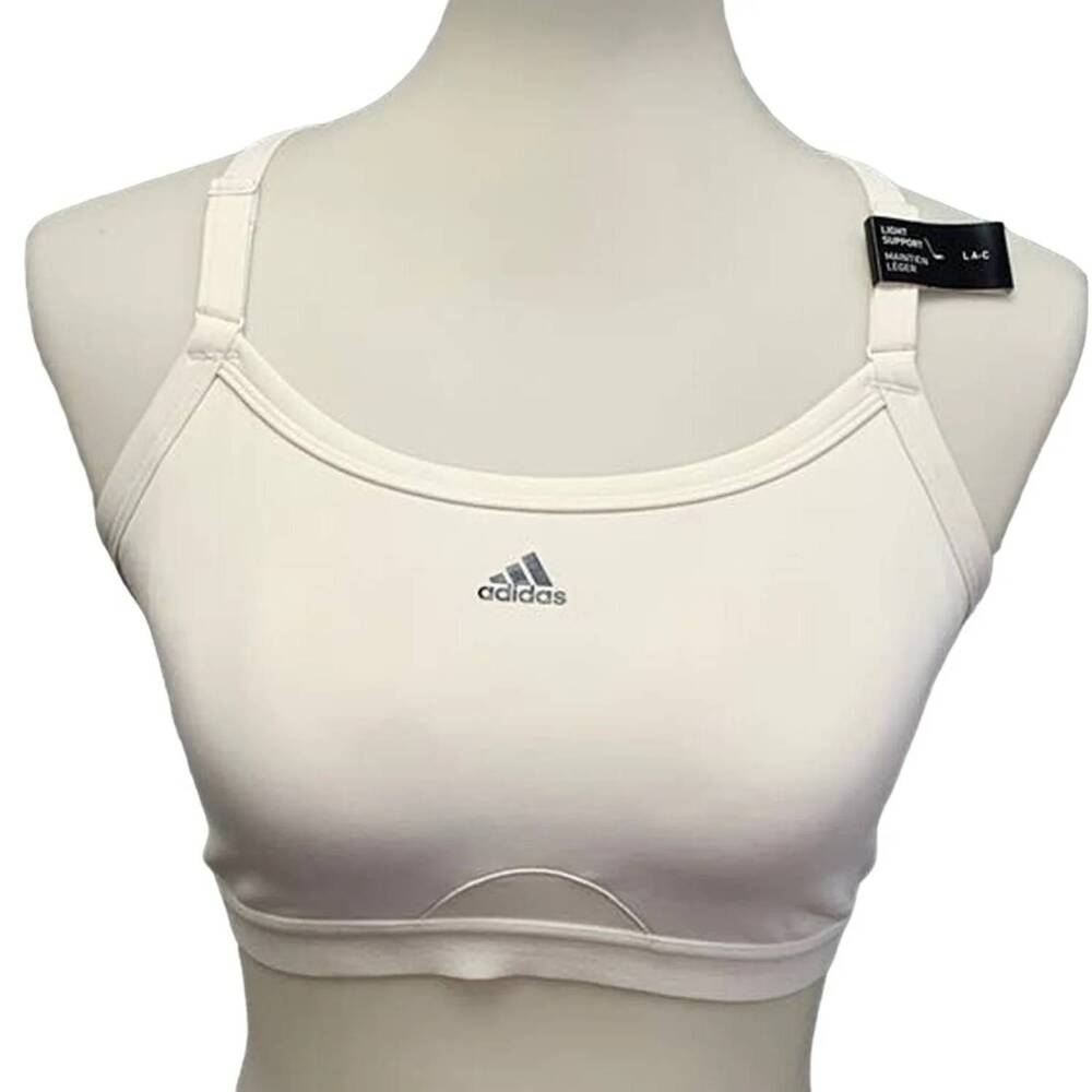 NEW ADIDAS women's light support removeable pads sports bra in white